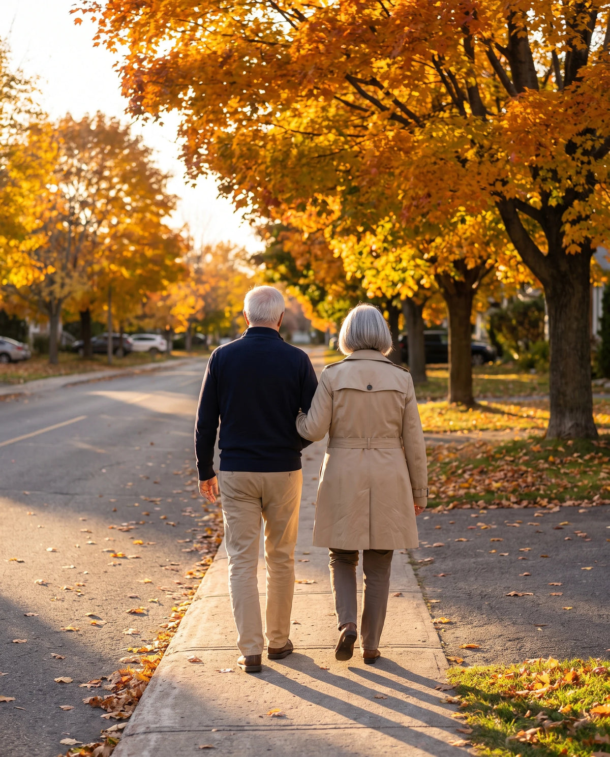 Le soir, sur le trottoir, le couple refait le tour du bloc, côte à côte, au même pas