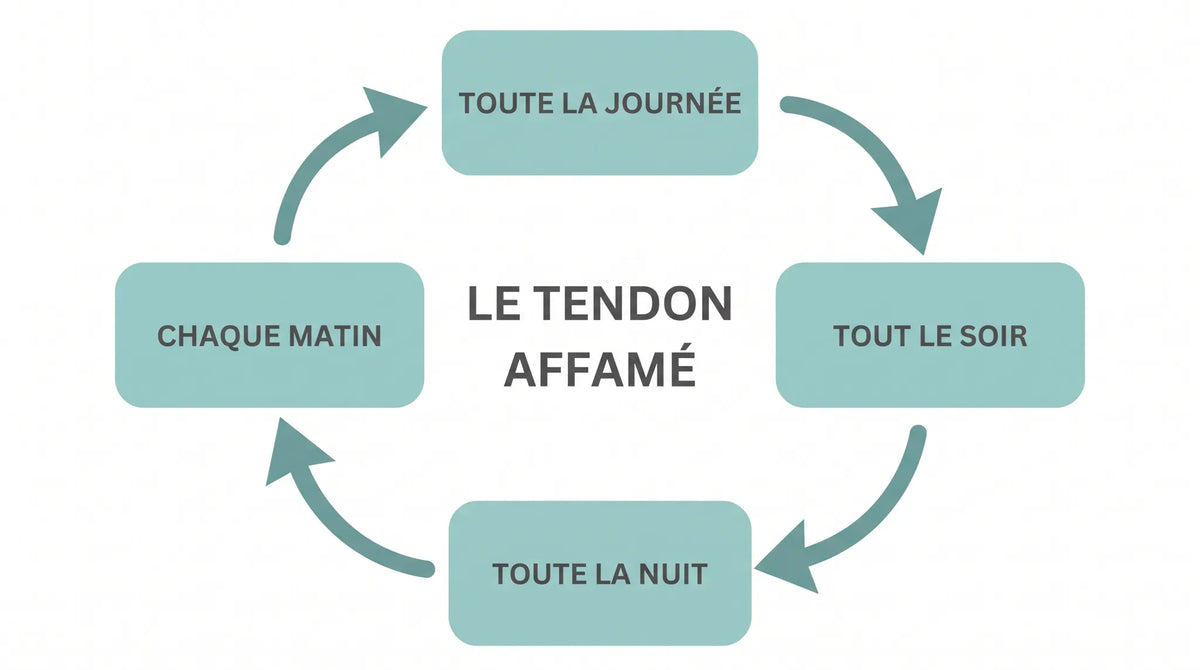 Le cycle du tendon affamé, en quatre temps