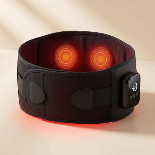 Ceinture chauffante du dos Verudia : lumière rouge, chaleur et massage, écran tactile