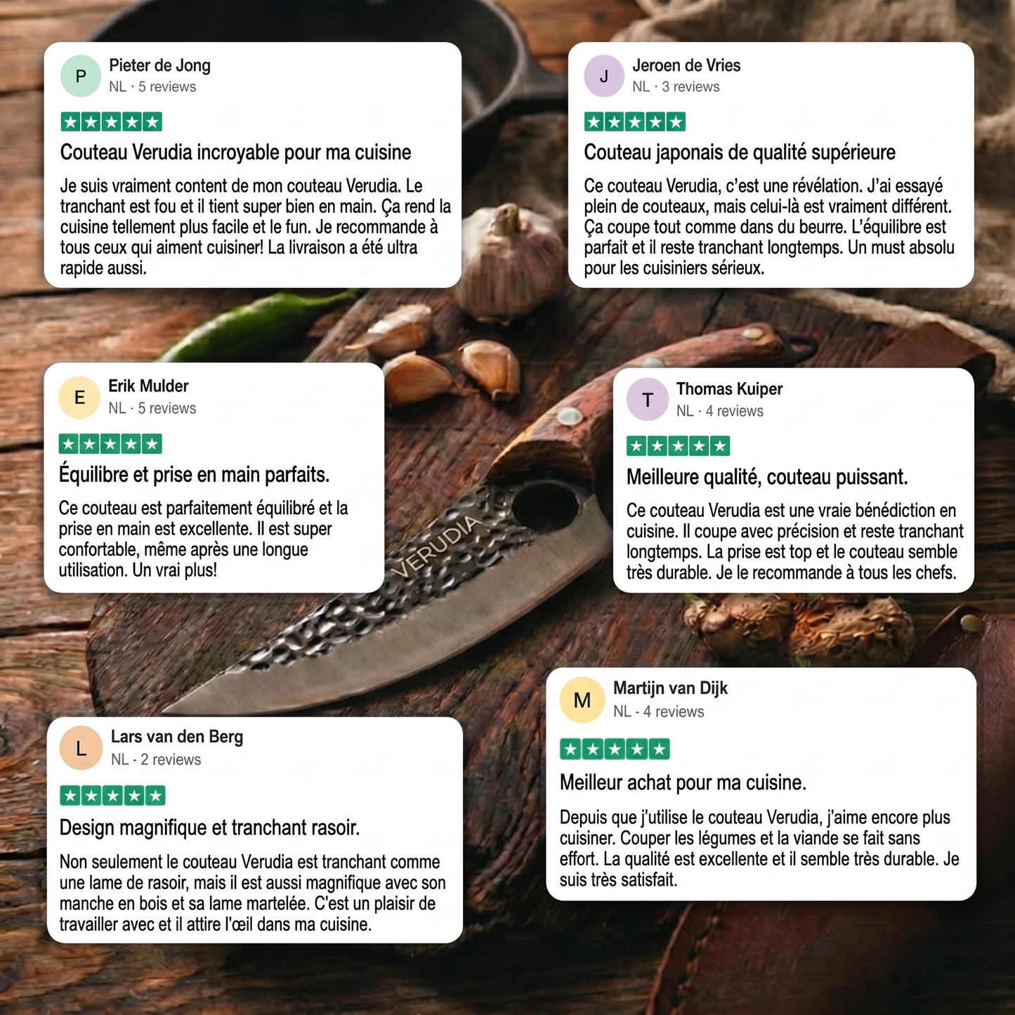 Verudia – Couteau de Chef Japonais Tsuchime