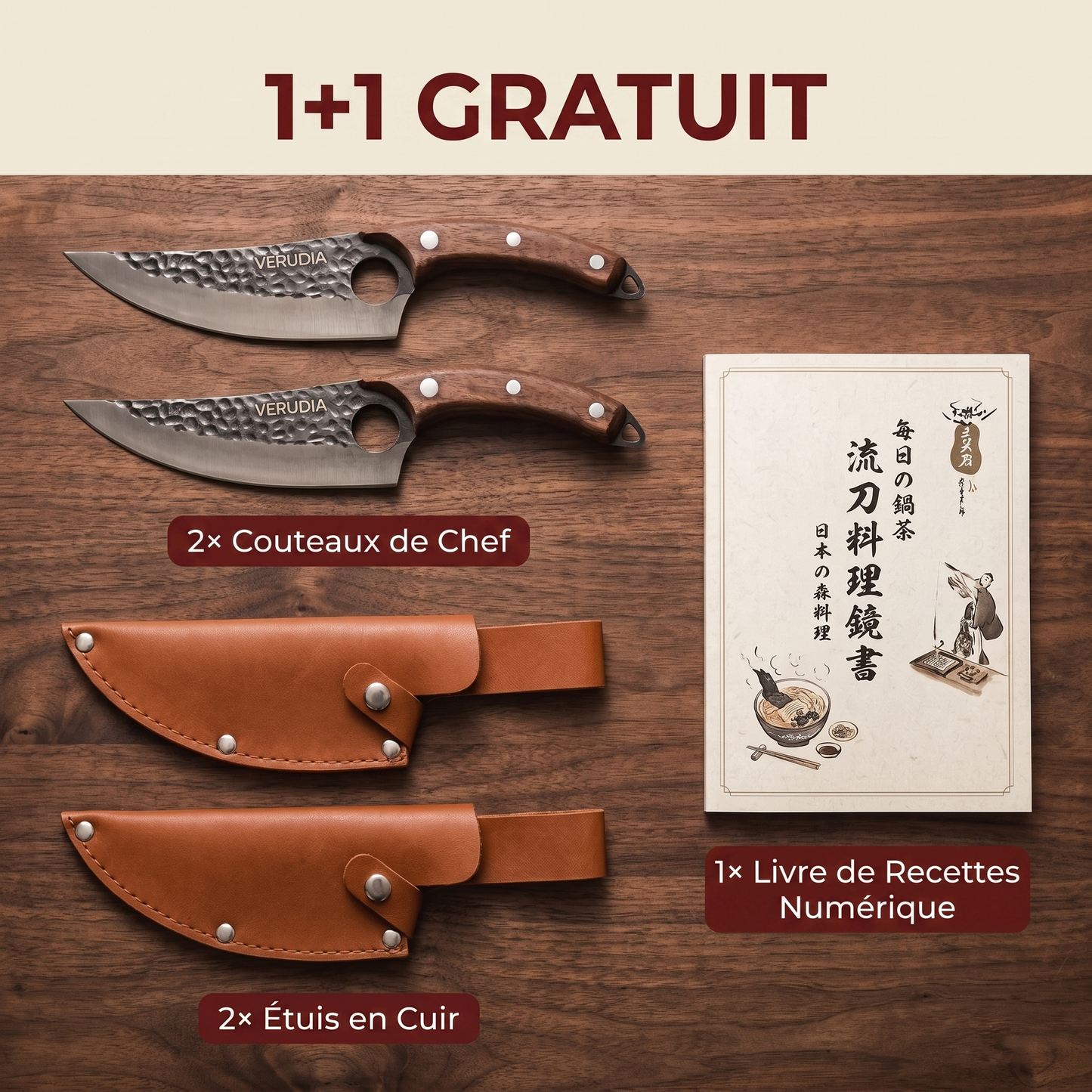 Verudia – Couteau de Chef Japonais Tsuchime