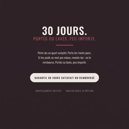 Garantie 30 jours, portés ou lavés
