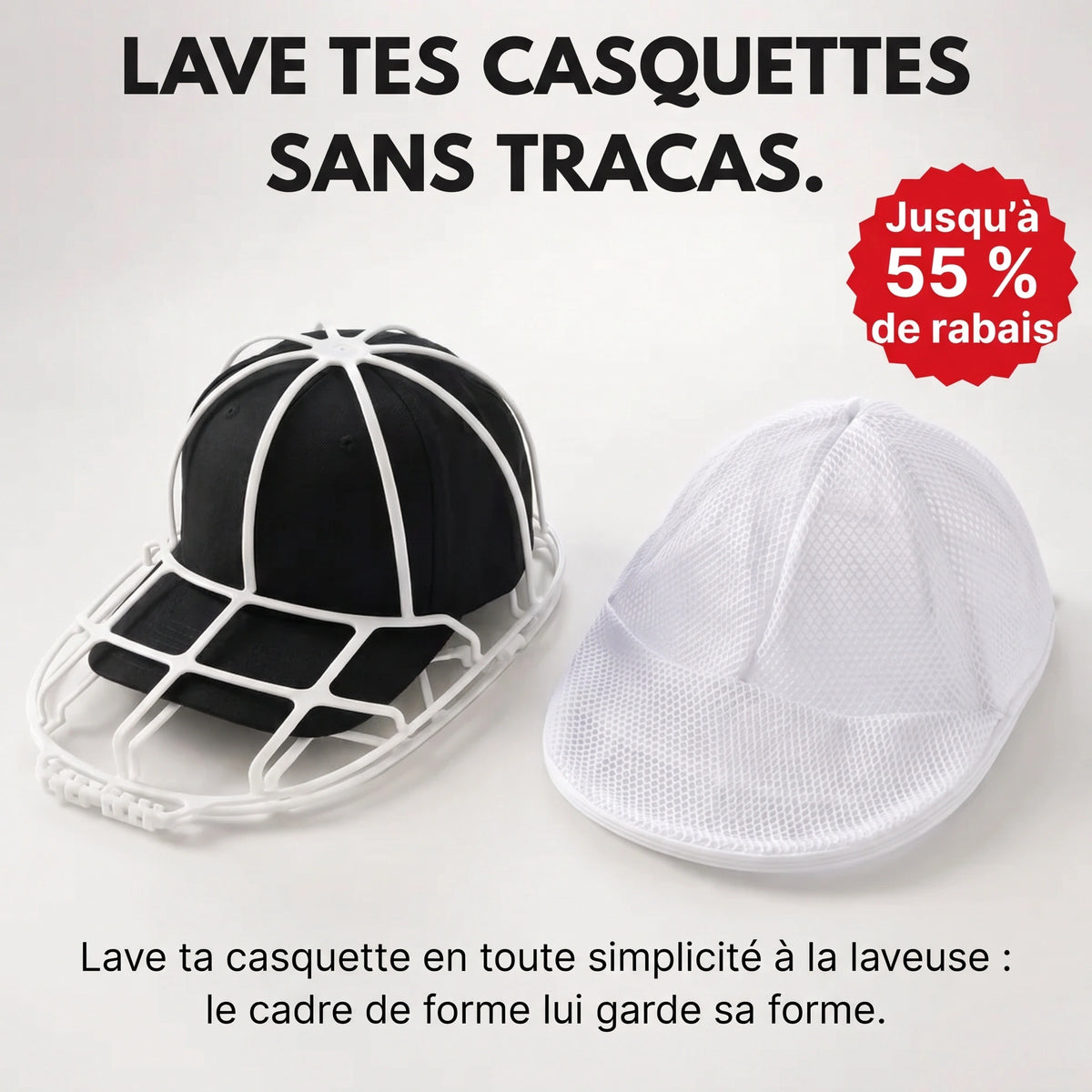 Le lave-casquette Verudia : cadre de forme et filet de lavage