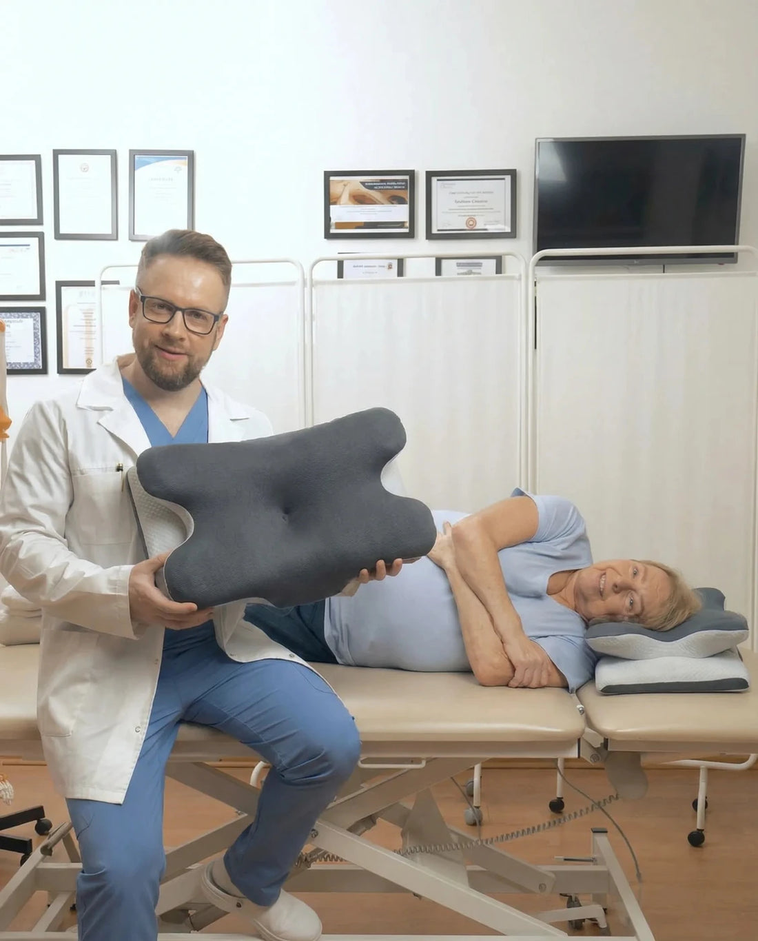 Un physiothérapeute recommande l'oreiller cervical Verudia