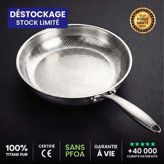 Poêle en titane pur Verudia en déstockage, stock limité