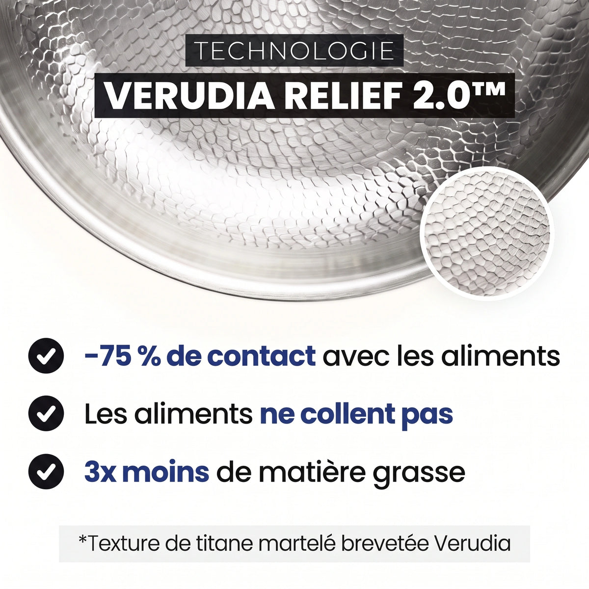 Technologie Relief 2.0 en titane martelé